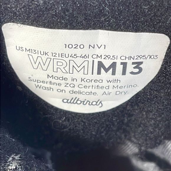 Allbirds WRM Mens US 13 Black Wool Runner Mizzle Sneakers Comfort Running Shoes - Picture 5 of 11